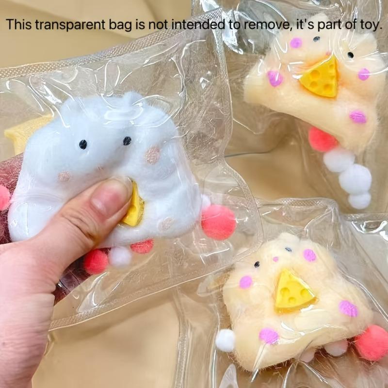 Hamster Queijo Squishy Brinquedo Fidget Alívio do Estresse Animal Macio Fofo Aperte Sensorial Descompressão Festa Infantil Presente de Feriado