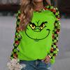 Women's Fashion Casual Long Sleeve Christmas Printed  Neck Sweatshirt Top