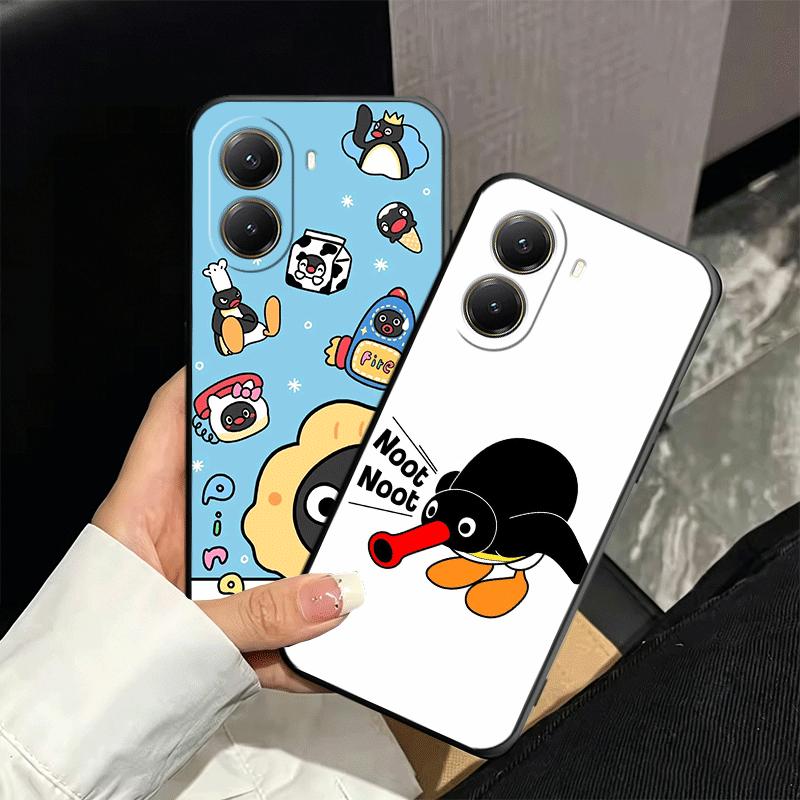 Cartoon P-Pingu Penguin Soft Phone Case for Xiaomi Poco X5 X6 X7 X8 Pro Max X3 F7 F8 Ultra M8 M7 M6 M5 Redmi 15 15C 14C 13C 12C