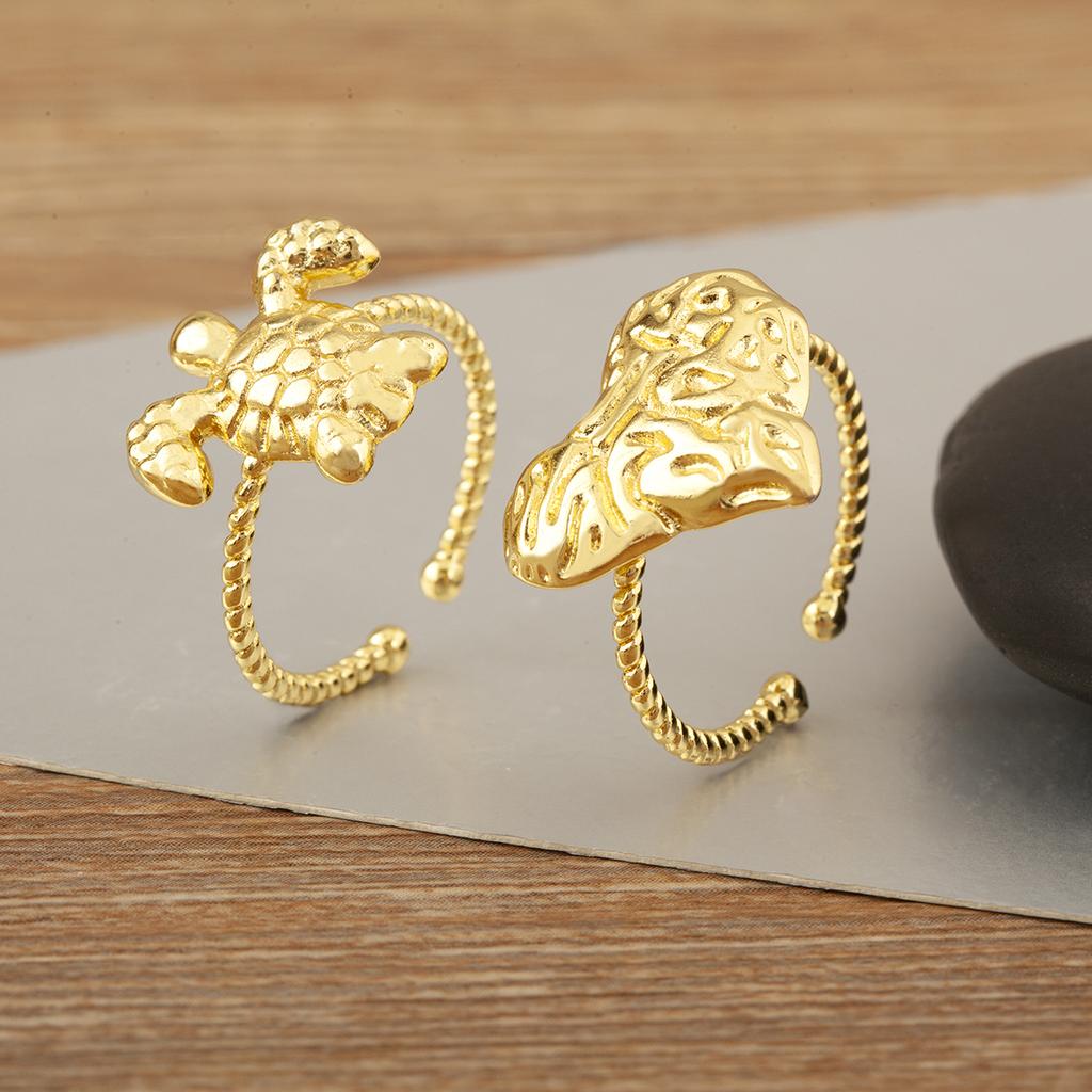 Nidin New Arrival Turtle/Starfish/Crab/Shell/Heart Shape Open Rings Adjustable For Female Male Cute Finger Jewelry Accessories