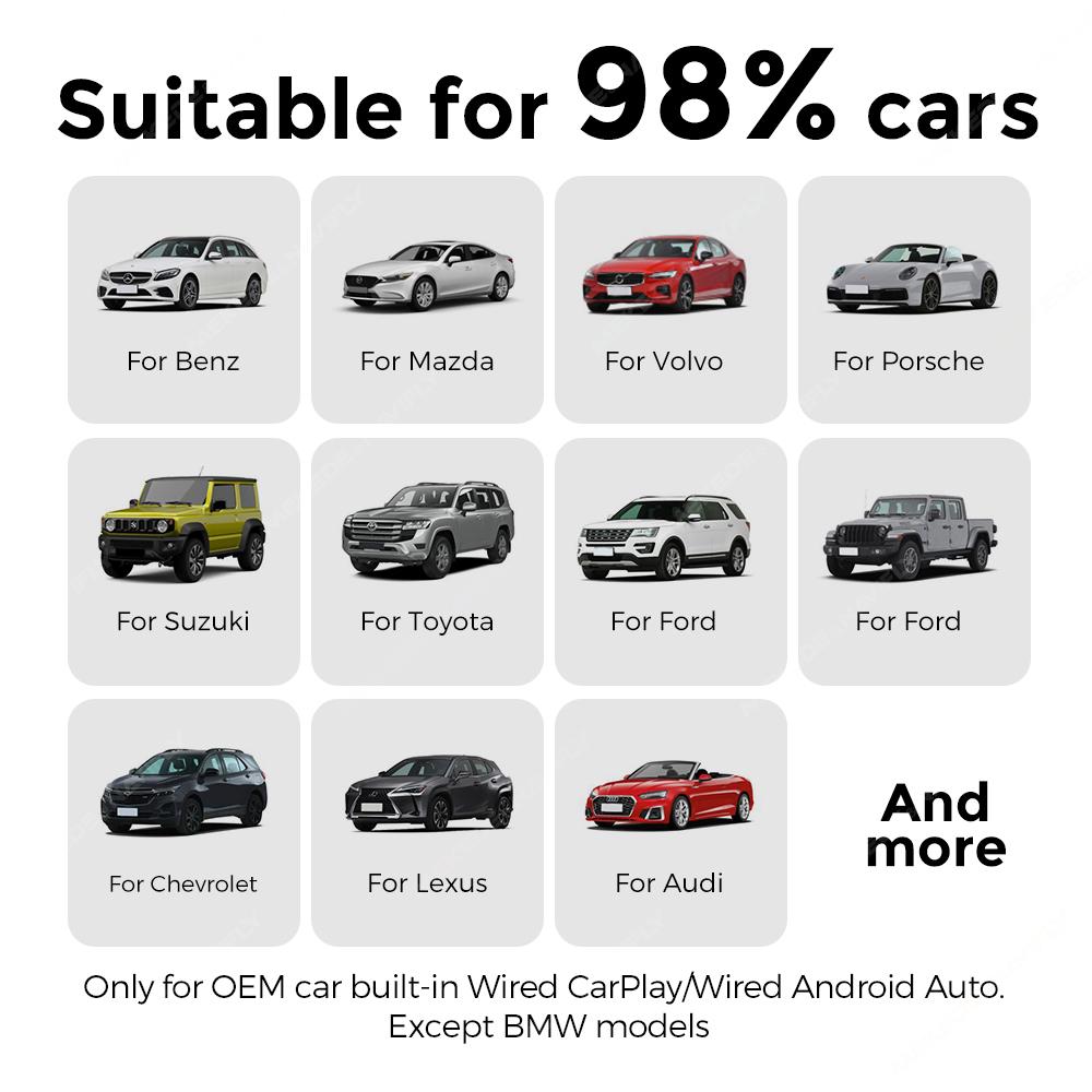 MINI Ai Box 2 în 1 Wireless Carplay Android Auto Adaptor Auto WiFi BT5.0 Plug and Play Recunoaștere Automată Pentru Mașină Universală