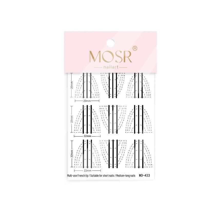 Versatile French Nail Stickers - Multi-Curvature, Transparent Craft with Positioning Lines