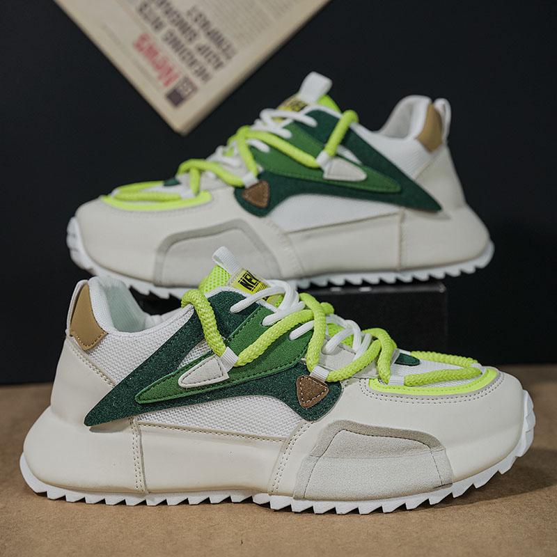 

Трендовые мужские кроссовки, обувь в британском стиле для мужчин, спортивные кроссовки на платформе для бега, мужские вулканизированные туфли в уличном стиле, мужские 44 зелёный