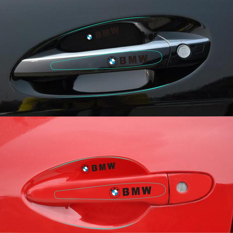 8PCS Car Door Bowl Handle Protective Sticker Anti-collision Protector Films For BMW Performance E46 E60 E90 E39 E87 E36 E92 E70 TC9