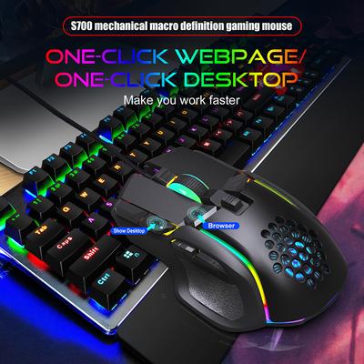 12800 Dpi Rgb 10 kláves Drátová herní myš Nastavitelná USB programovatelná drátová myš Ergonomická herní myš pro PC Laptop