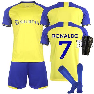 2223 Al-Nassr FC İç Saha Futbol Formaları Şort Çorap Seti Yeni Şort Çorap Yetişkin Bedenleri Kıyafetler