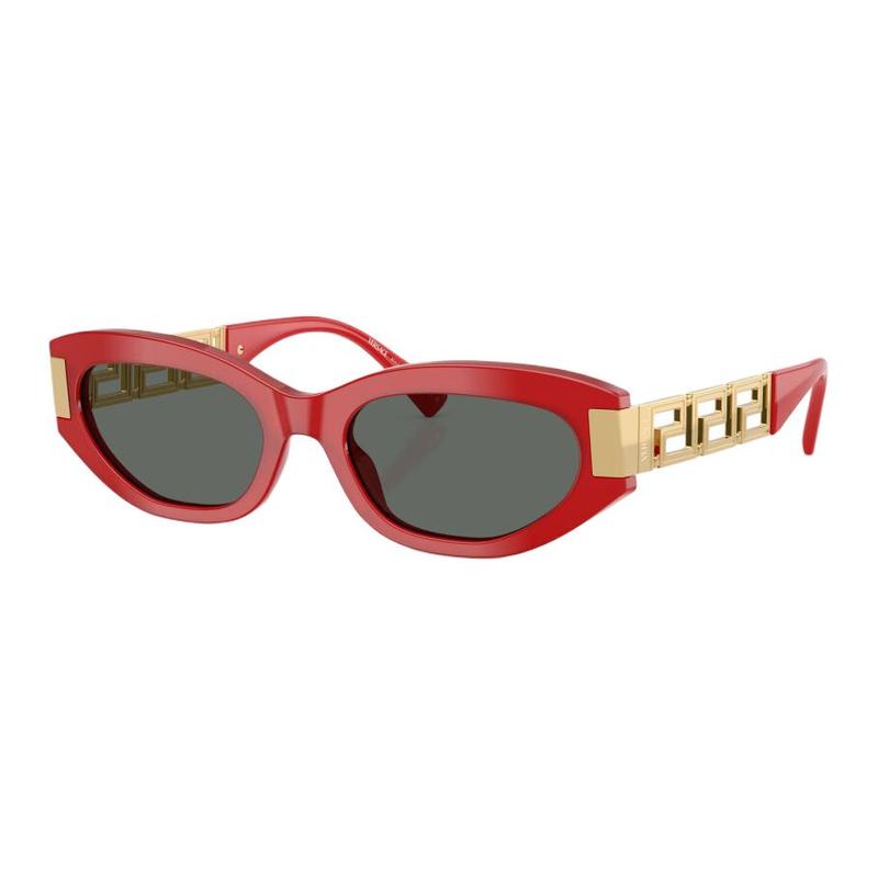 Versace Exquisite Personalized Temple Design Acetate Cat Eye Sunglasses Women's Red 37991433 VE 4501 554287-Red 54/19/145 - H.33