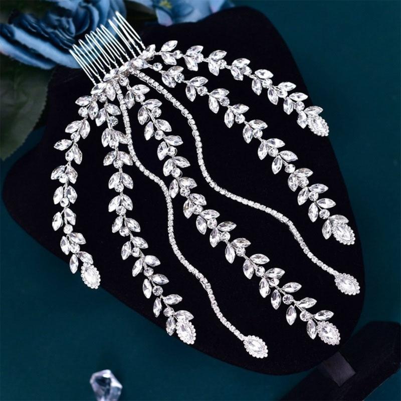 Rhinestones Crystal Hair Comb Jewelry Bridal Modern Headdress Blingbling Hair Jewelry Bride Wedding Party