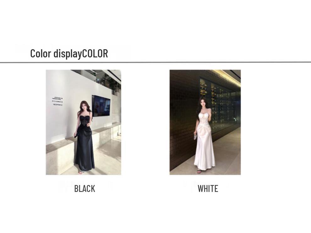 Elegant Satin Spaghetti Strap Evening Gown