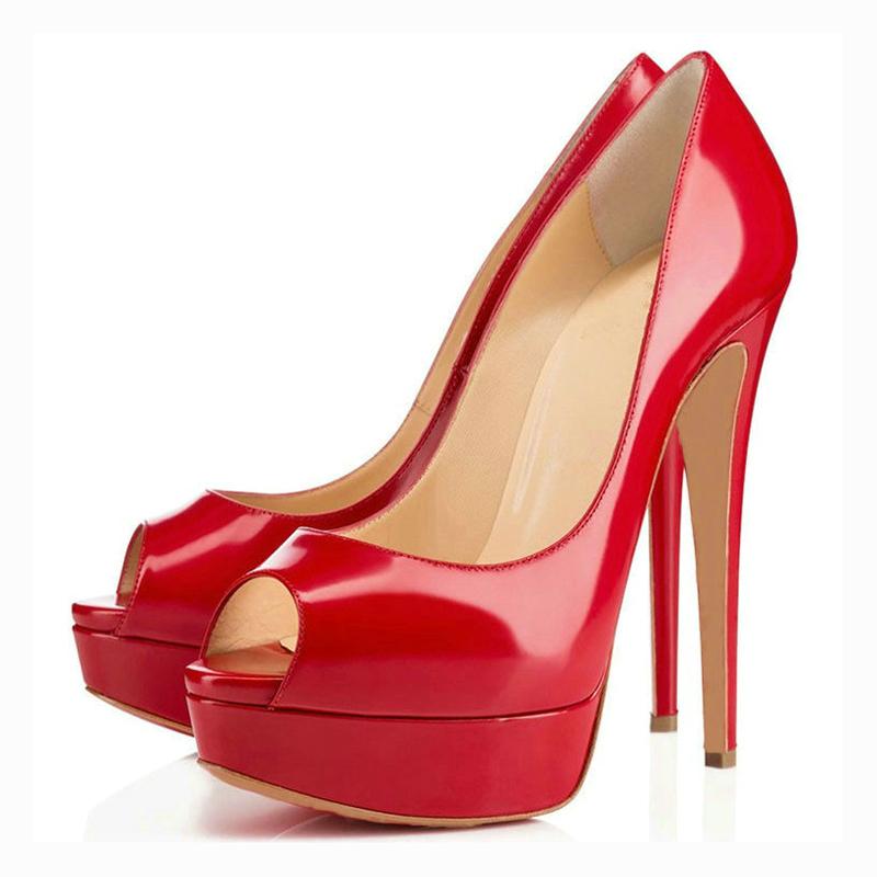 

Высококачественная ручная работа, новые туфли-лодочки на тонком высоком каблуке, женские водонепроницаемые на платформе, 13,5 см, сексуальные с острым носком, профессиональные, с красной подошвой 40