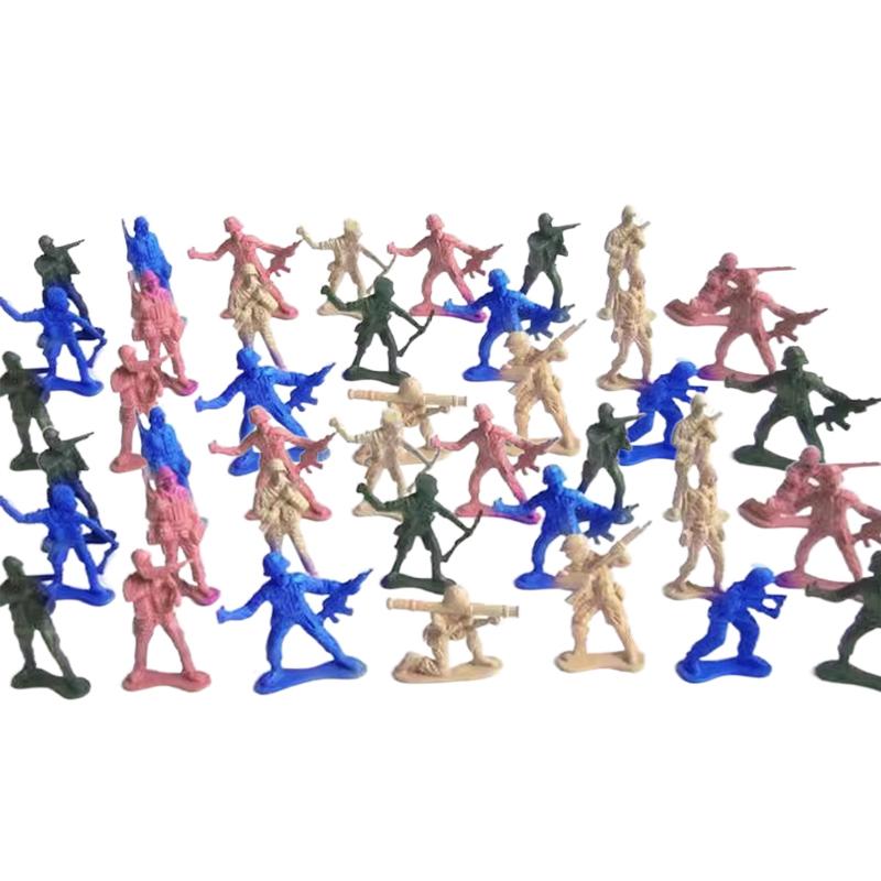 2436100pcs Soldiers Model 5cm Plastic Doll Accessories Mini Sculpture Army Men Action Figures Military Enthusiast Gifts TMZ
