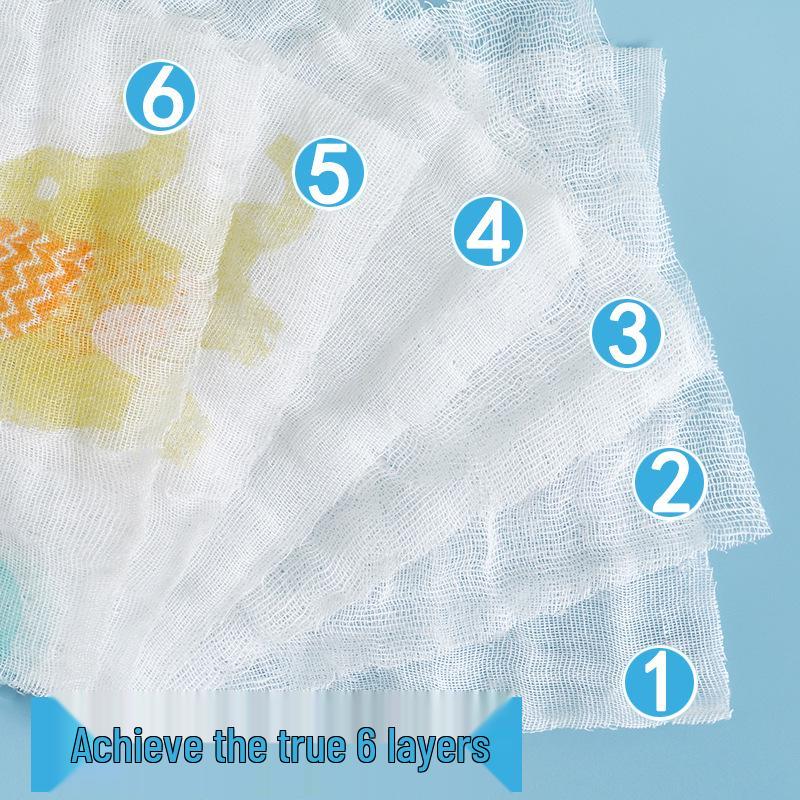 Six-Layer Pure Cotton Baby Towel Set: Class A Handkerchiefs, Bibs, Small Towels, Summer Quilt