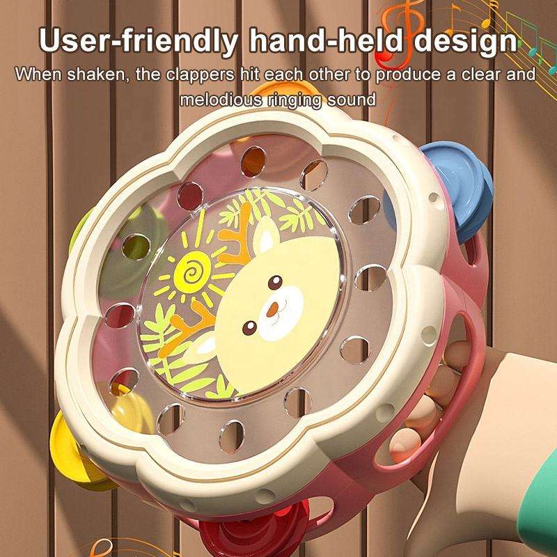 Cute Cartoon Hand Beating Drum Baby Percussion Instrument Baby Ringdrum Puzzle Early Education Enlightenment Children'S Toy