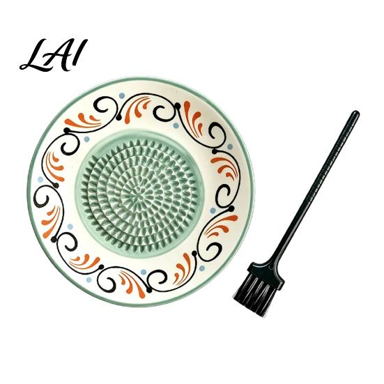 Ceramic Garlic Grater Ginger Grater 2-in-1 Manual Shredder Plate for Kitchen Cooking Flat Durable Gadget Base Easy-Clean Tool Fresh Fruit Puree And