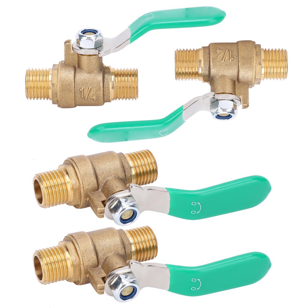4pcs 1 4in Ball Valve Thicken Double External Thread Brass Drain Shut Off Switch Water Pipe Plumbing Systerm