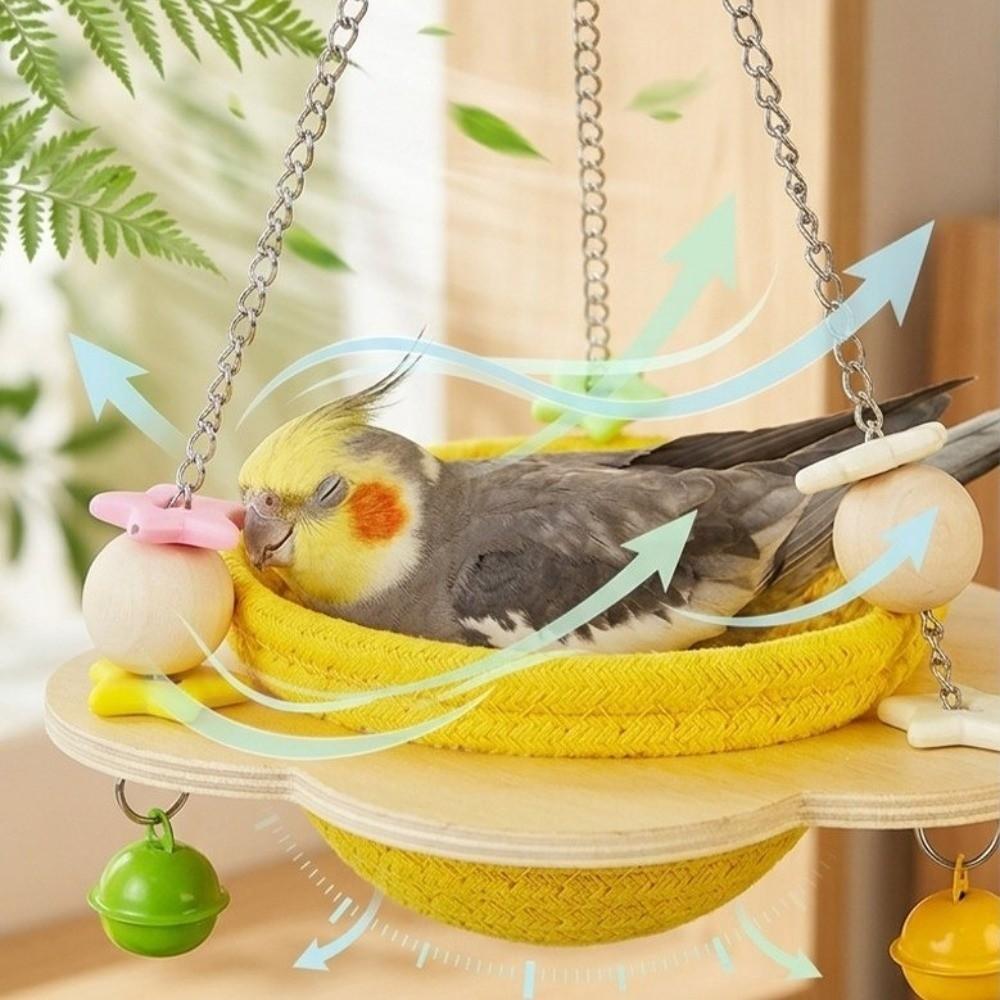 Cozy Woven Bird Nest Breathable Hanging Bird Nest Parrot Bed Bird Sleeping Hut  Cage Accessories