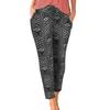 Summer Women's Elastic Waist Beach Vintage Printed Pocket Lace Up Trousers