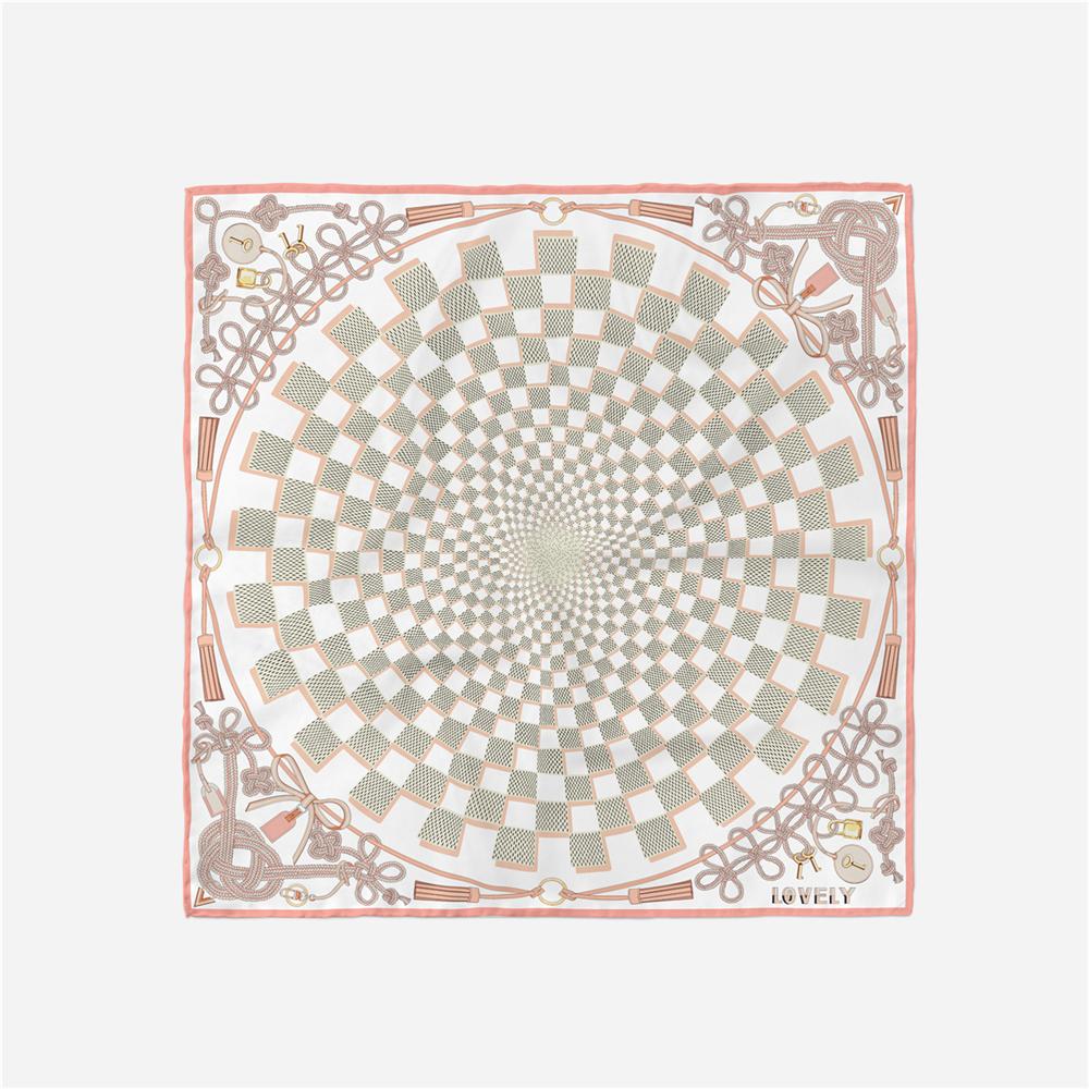 

Twill Silk Scarf Woman Tassel Painting Square Scarves Wraps Bandana Small Hijabs Silk Foulards Tie Headband Neckerchief 53CM 53CM x 53CM