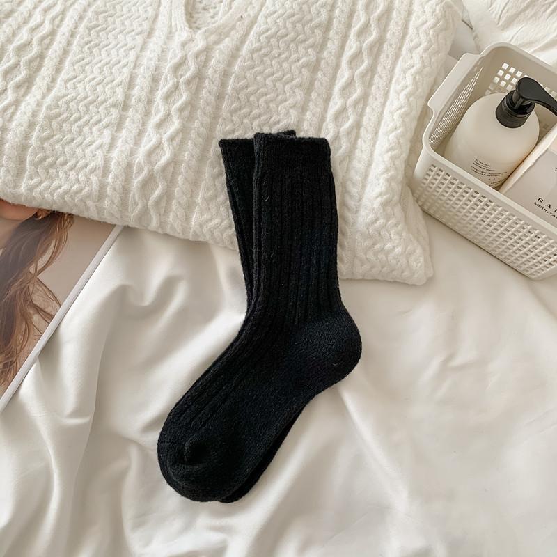 Wool Socks Season Plush Thickened Confinement Socks Warm Cashmere Stack Socks Pink Medium Cotton Socks