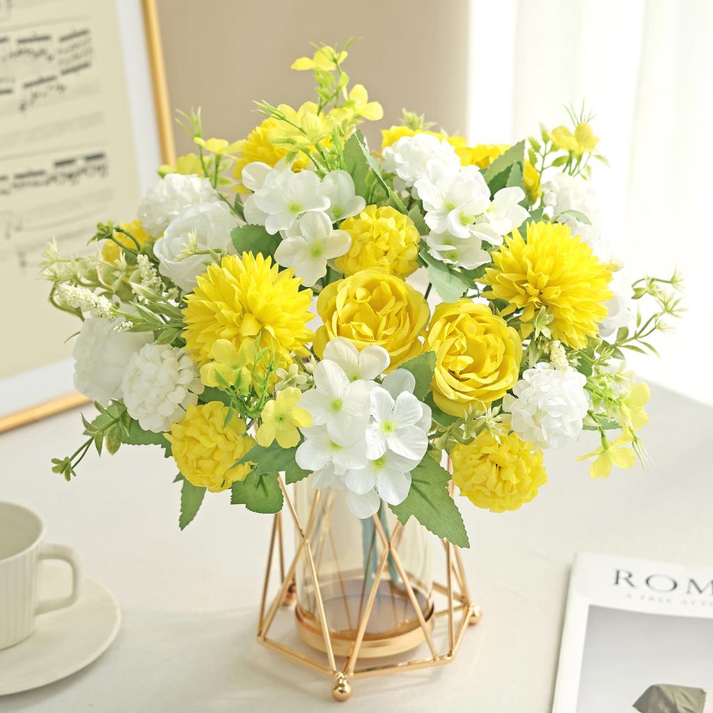 Artificial Flowers Fake Silk Hydrangea Rose Home Room Table Vase Decora Festival Wreath Wedding Bouquet Party Gifts Accessories