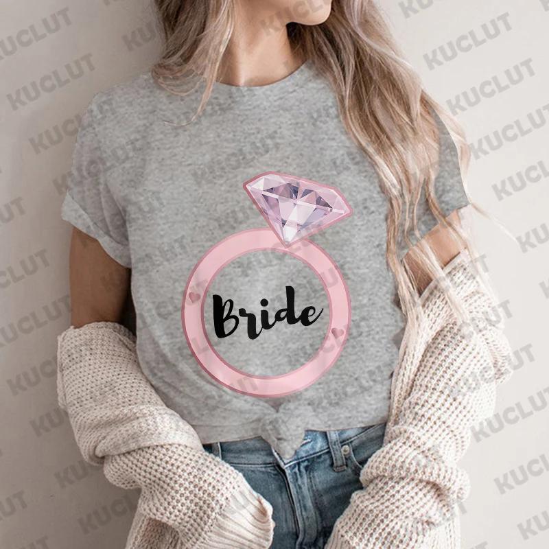 Team Braut T-Shirt Hochzeit Junggesellinnenabschied Hen Party T-Shirt Damen Ästhetische Kleidung Kurzarm T-Shirts Abschied vom Singleleben EVJF Tops