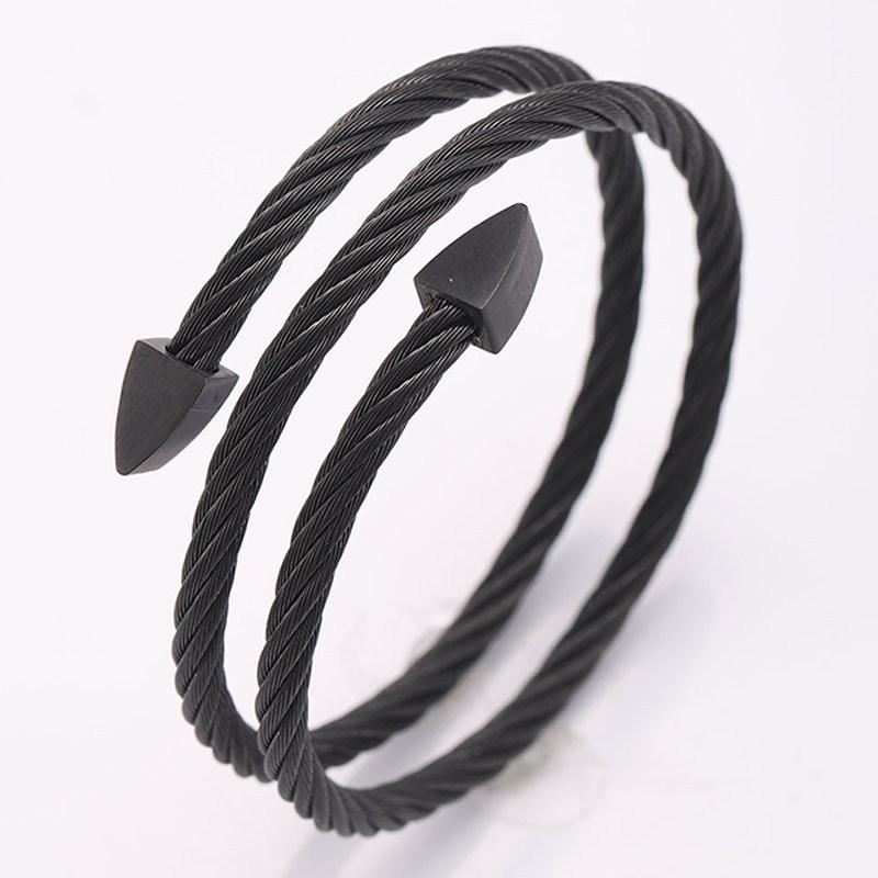 Steel Wire Opening Arrow Women's Simple Niche Design Wrapped Three-layer Jewelry Bracelet