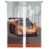 City Sports Car Sheer Window Curtains for Living Room Kitchen Children Bedroom Decoration Chiffon Tulle Voile Hanging Curtain