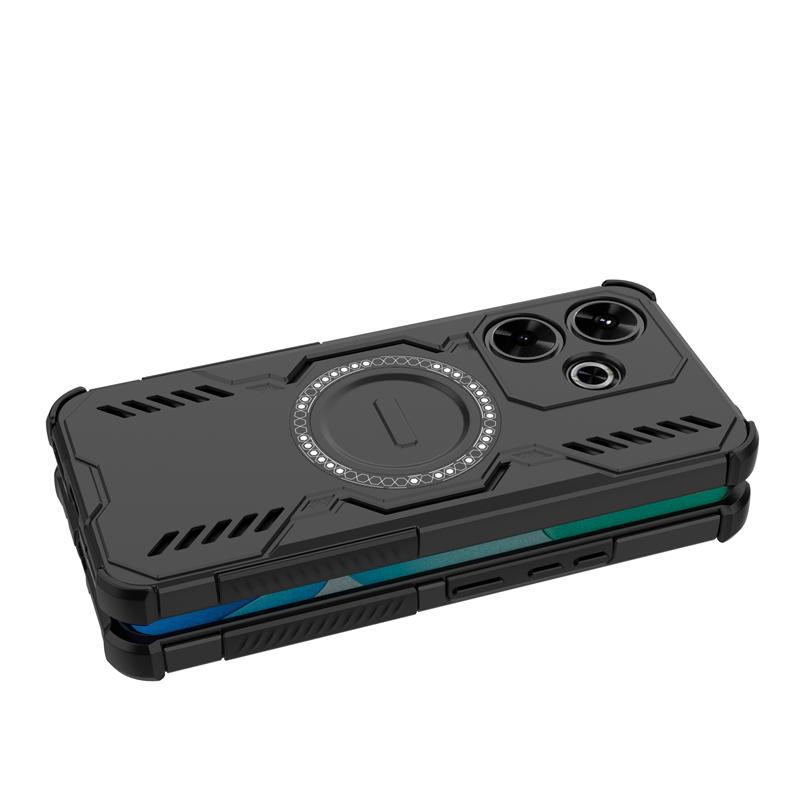 For Xiaomi Poco M6 Case For Poco M6 4G Shockproof Anti-knock Magnetic Adsorption Wireless Charge Back Cover For Poco M6 Case