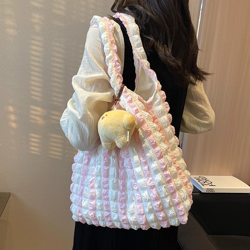 Große Kapazität Plissierte Wolken-Pufftasche Damen Schulter-Unterarmtasche Hand-Canvas-Einkaufstasche