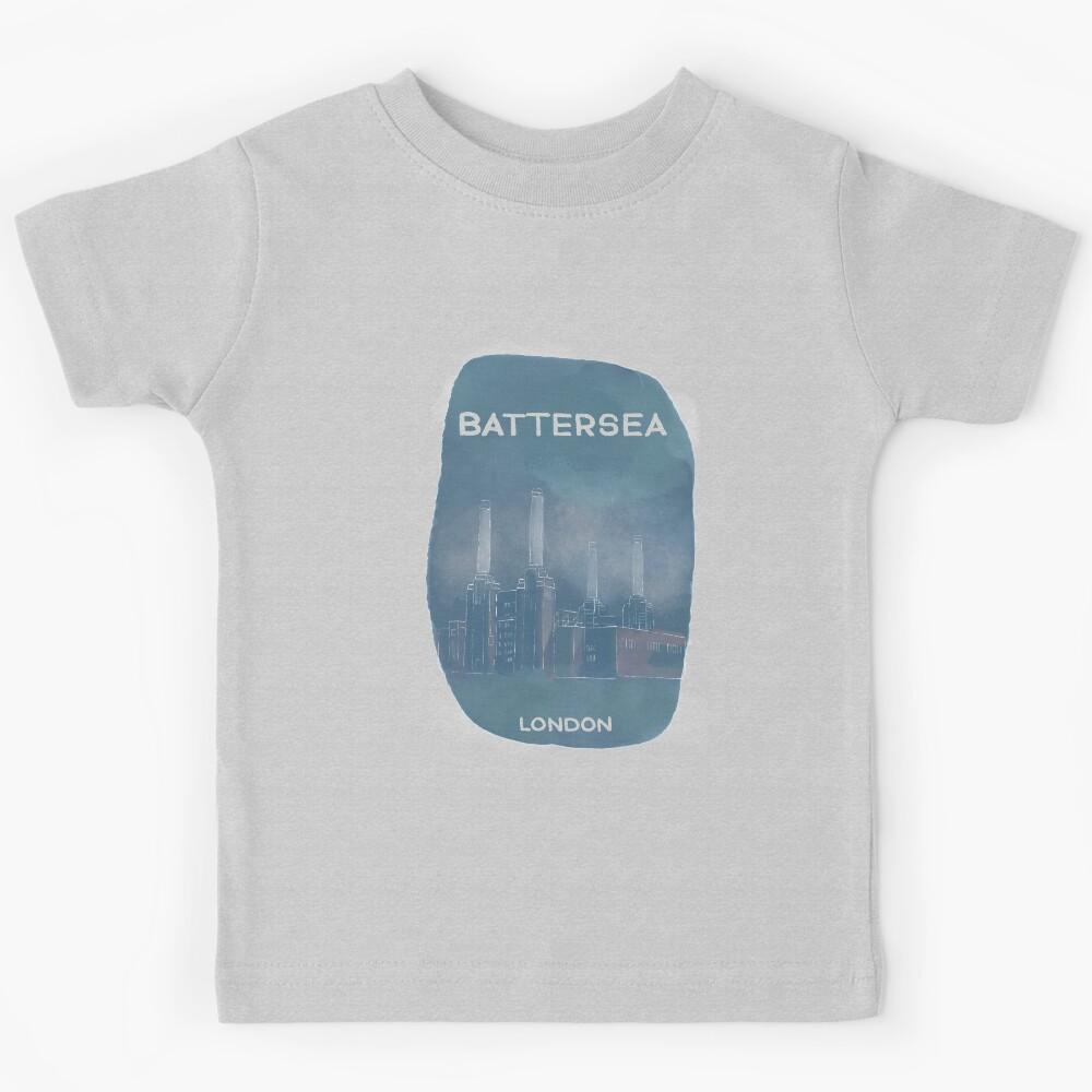 Battersea Power Station in the fog - Watercolour Kids T-Shirt 100