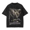 Horror Silent Hill Heavens Night Hip Hop Washed Print T-shirt Men Streetwear Patterned Printed Short-sleeved T-shirt