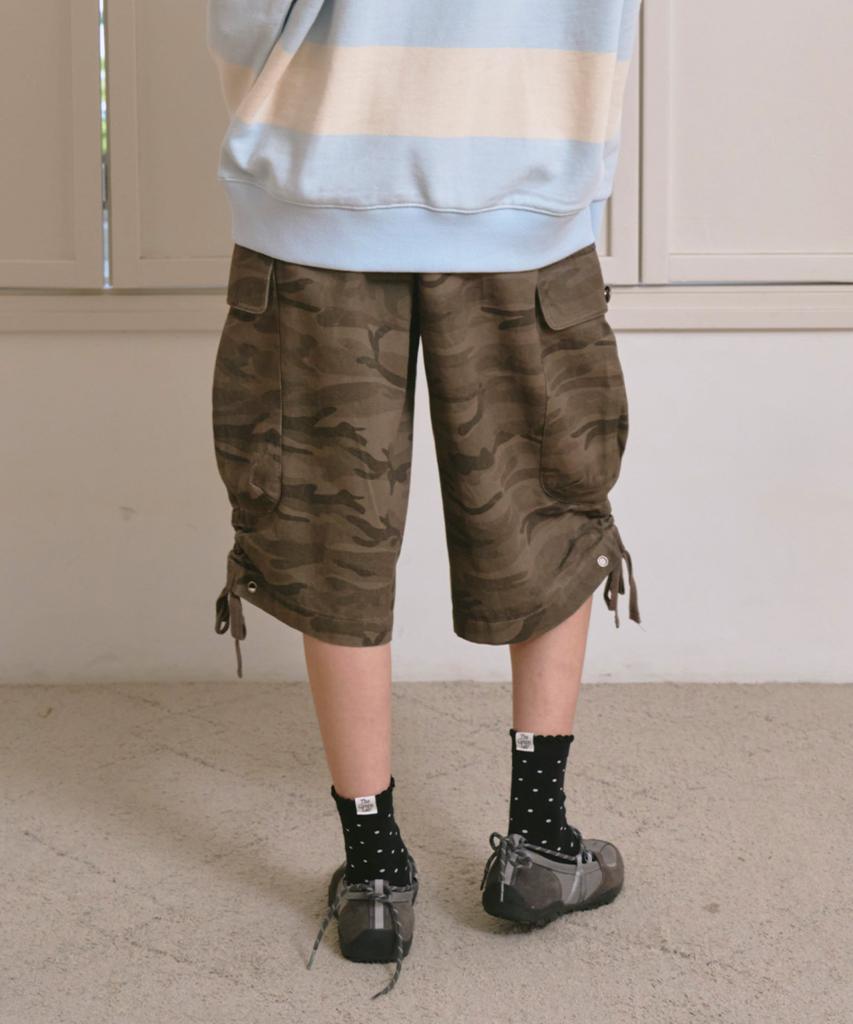 THE GREEN LAB Camo Military Bermuda Half Pants [Camo Khaki]