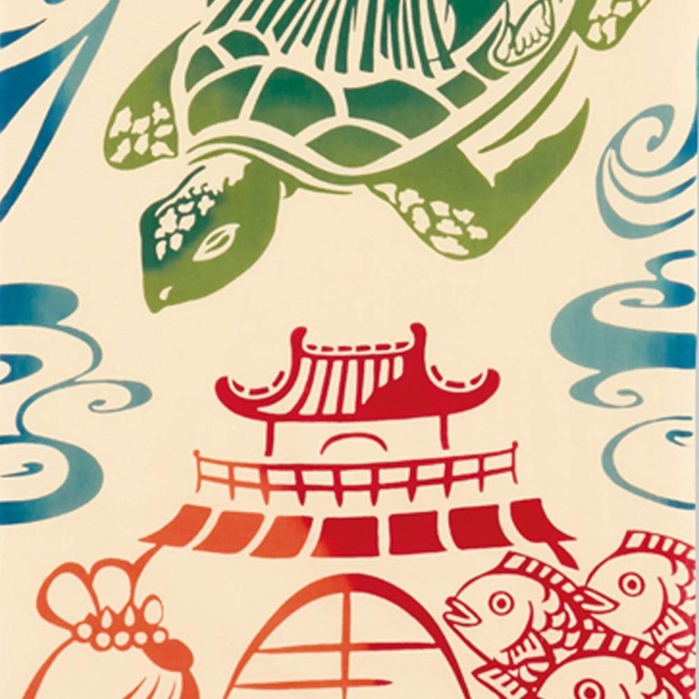 Kenema Japonský ručník 35 x Japonská lidová pohádka Urashima 50161 Miyamoto-Towel Ručník, Barvený technikou Chū, 90cm, Taro,