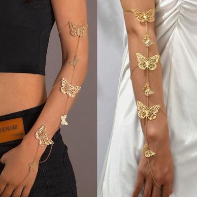 Metal Tassel Arm Chain Jewelry Accessories Bracelet Creative Butterfly Arm Chain  Women
