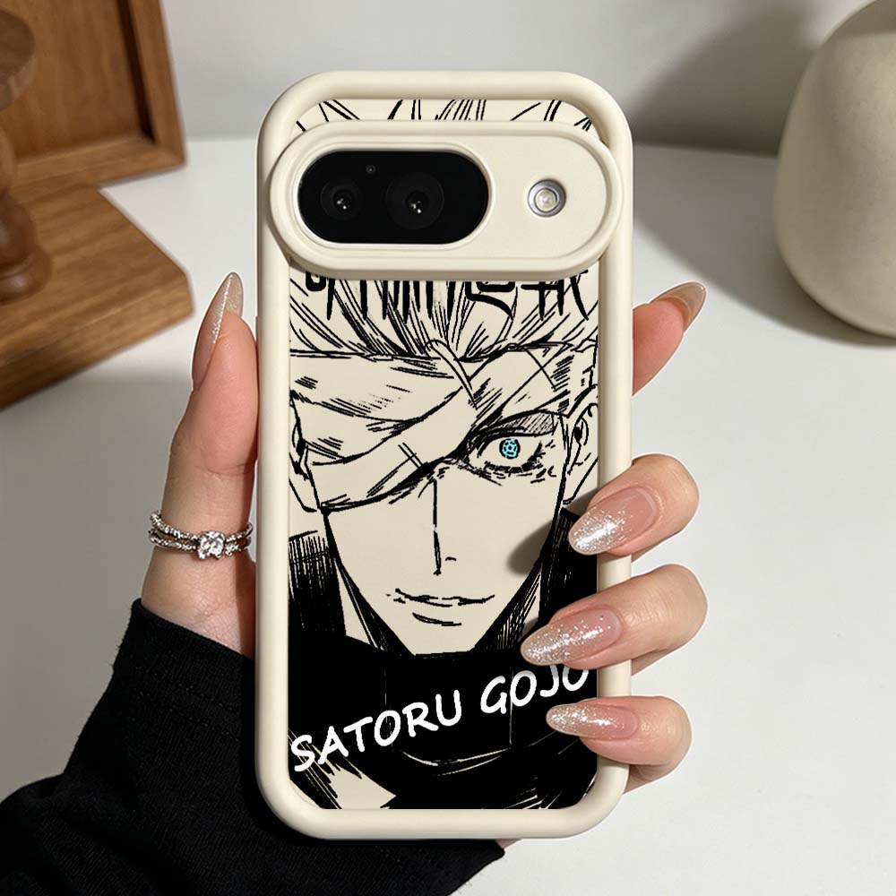 J-Jujutsu Kaisen Anime Silicone Case For Google Pixel 10 9 8 7 9a 8a 7a Pro XL Eye Ladder Phone Case