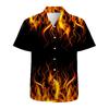 Hawaïaanse Hemden Strand Zomer Trendy Vlam Kinderen Shirt 3D Geprinte Hemden Jongens Meisjes Unisex Mode Blouse Korte Mouw Vakantie