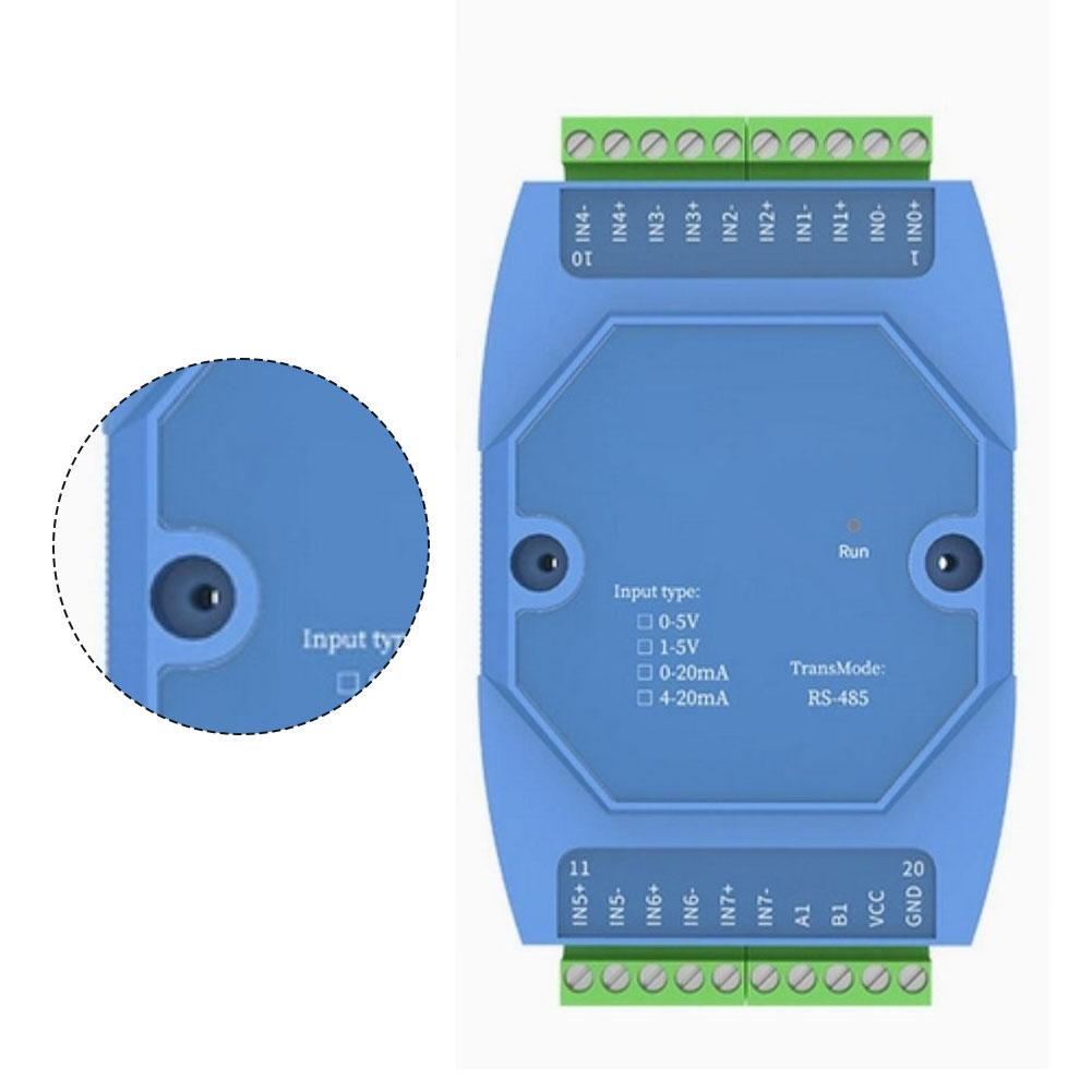 4-20mA 0-5V To RS-485 Converter 8-Channel Analog Signal Acquisition Module 88*72*59mm Industrial Replacement Accessories