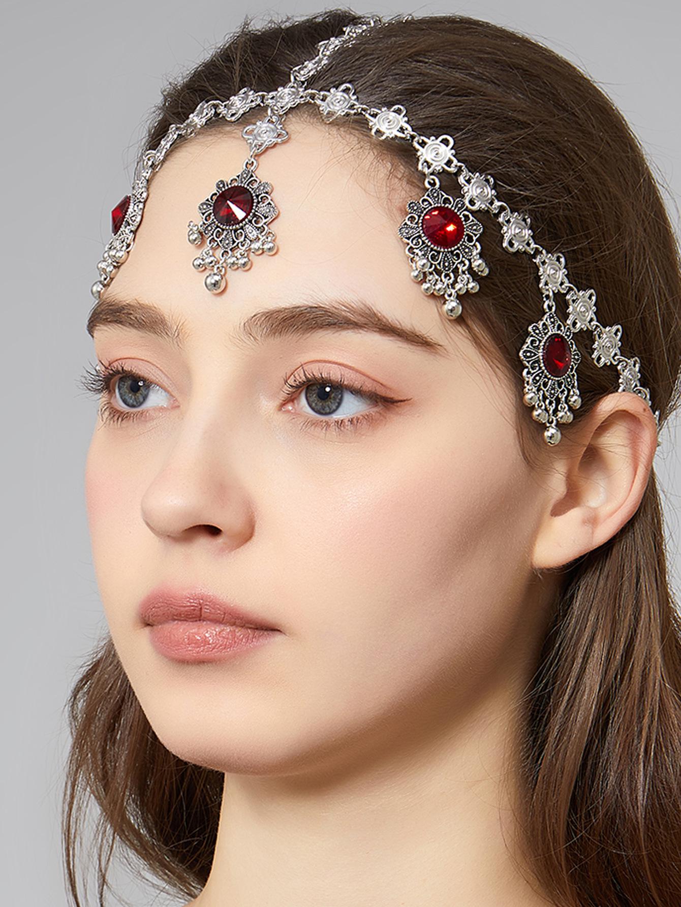 European & American Retro Ethnic Tassel Forehead Chain Headwear