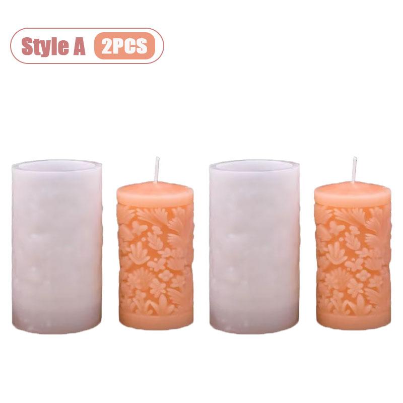1-4PCS DIY Candle Making Kit Christmas Cylinder Silicone Mold for Handmade Scented Candles Holiday Gift Idea Home Craft Supplie