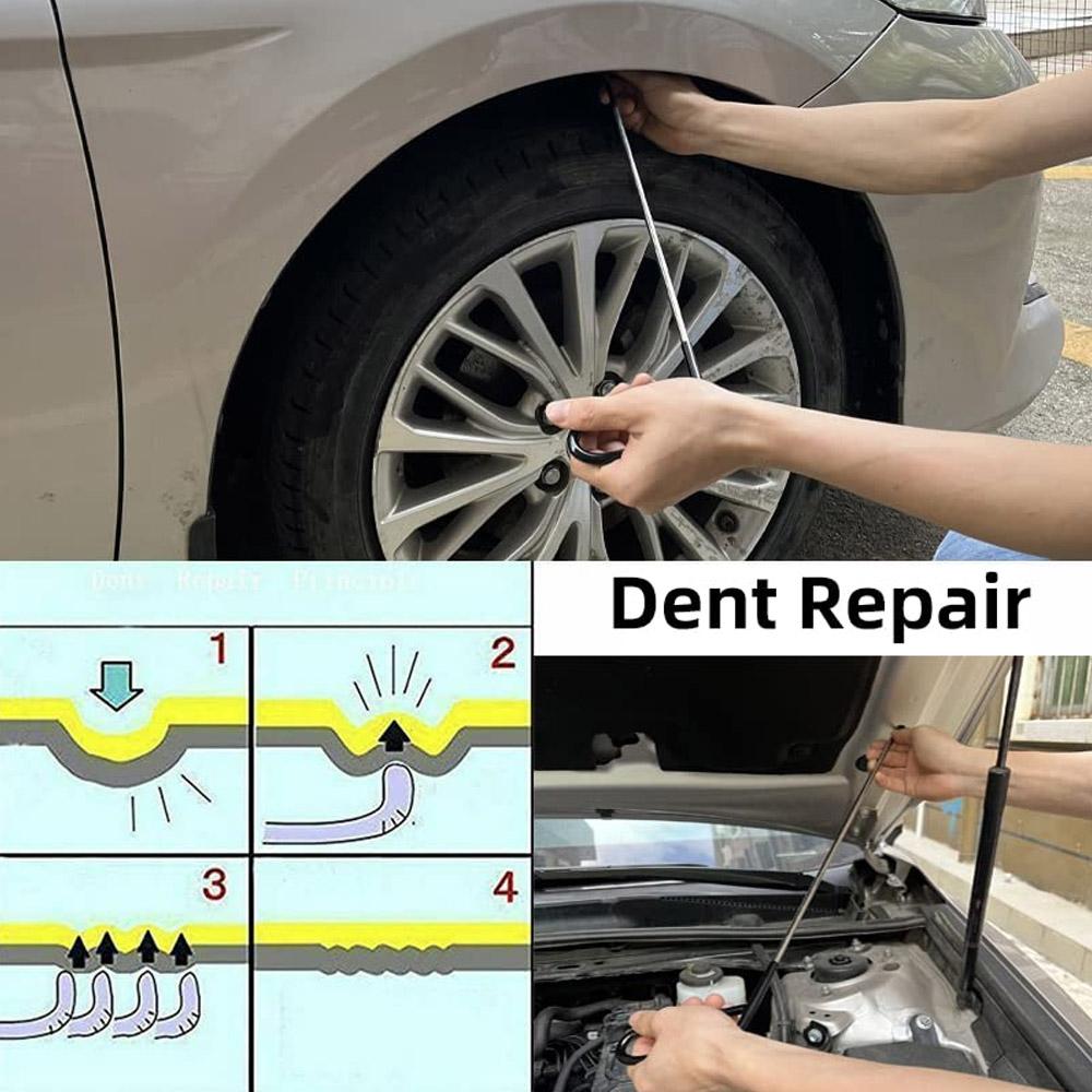 Car Dent Repair Remover Hooks Rods Tools Car Paintless Dent Removal Door Dent Dings Removal Painless Tool for Automotive Hail