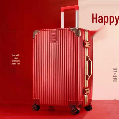Hochzeiten 20-Zoll Roter Handgepäck-Trolley-Koffer mit Universalrädern und Kombinationsschloss für Männer & Frauen