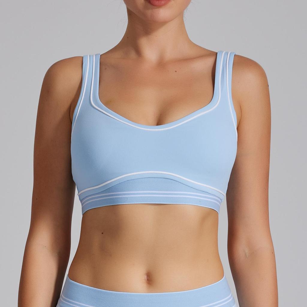 Women's Color-Block Sports Yoga Set: High-Intensity Sports Bra & High-Waisted, Hip-Lifting Yoga Pants