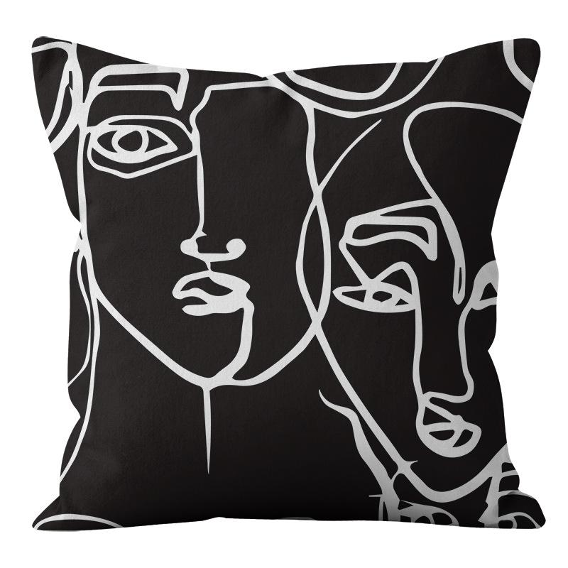 Kissenbezug Kissen Kreative Abstrakte Kunst Gestreiftes Gesicht Sofa Schlafzimmer Dekor Zuhause Auto Moda