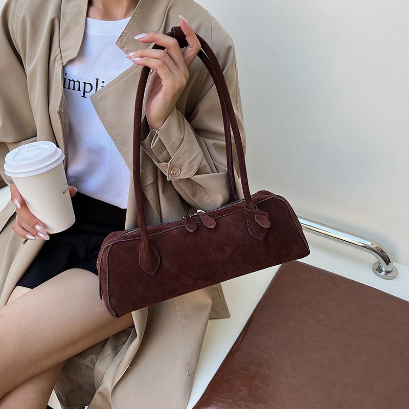 Vielseitige Wildleder-Schultertasche mit großer Kapazität und modischem Design