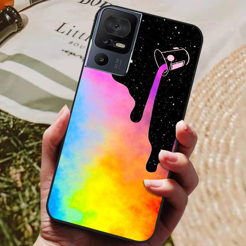 For TCL 40 SE Case 2023 Soft Black Silicone TPU Phone Back Cover for TCL 40SE Protective Capa Funda Bumper for TCL40SE Shells
