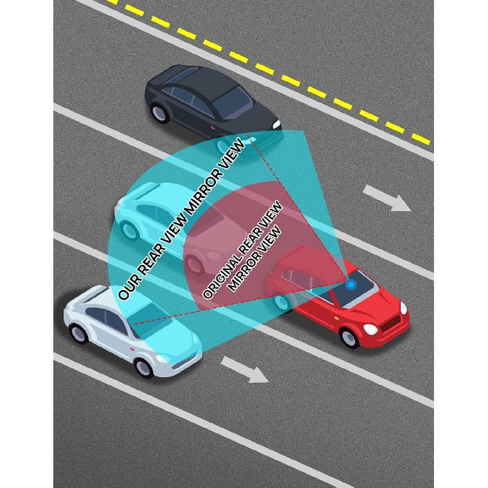 JOYTUTUS Car Rear View Mirror With Baby Mirror, Universal 11 Inch Panoramic Convex Rearview, Clip-On Wide Angle Rear View Reduce Blind Spot