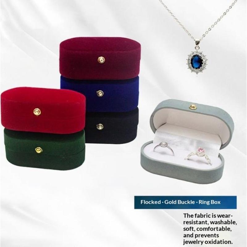 1 Pcs Felt Ring Box Mini Portable Ear Stud Jewelry Box Wedding Ring Pair Box Jewelry Storage Box