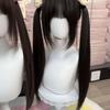 Long Black Straight Lolita JK Double Ponytail Wig for Women