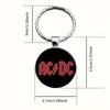 1PC AC/DC 1975 Rock & Roll Glam Style Keychain Durable DIY Car Keyring Accessories Souvenir Gift for Men Woman
