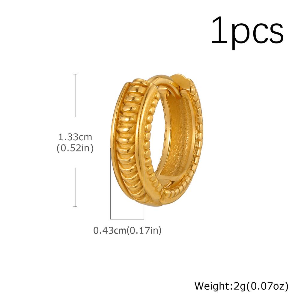 Ethnic Huggies Earring for Men Boys,Punk Stainless Steel Hoop Earring,Male Pierced Earring Jewelry Gift